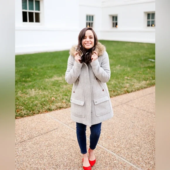 Jcrew Stadium Nello Gori Coat with faux fur hood - Picture 10 of 12